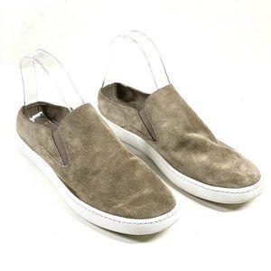 Vince Taupe Suede Slip-On Mules